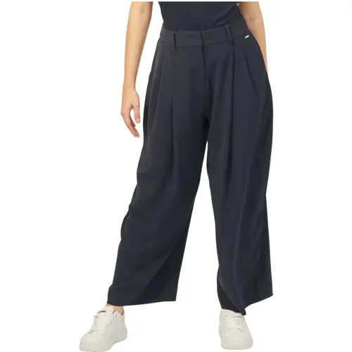 Fabric Straight Leg Pants , female, Sizes: S, M, L - Armani Exchange - Modalova
