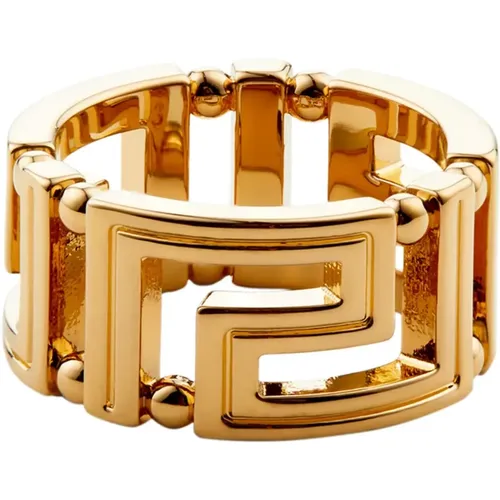 Golden Greca Pattern Brass Jewelry , female, Sizes: 56 MM - Versace - Modalova