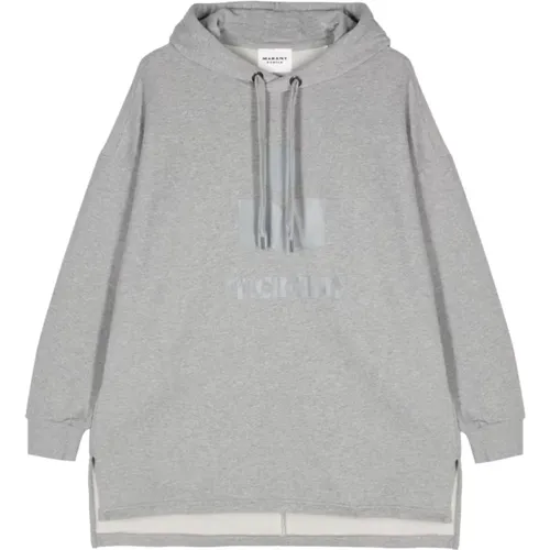Grey Sweater with Drawstring Hood , female, Sizes: S, M - Isabel marant - Modalova