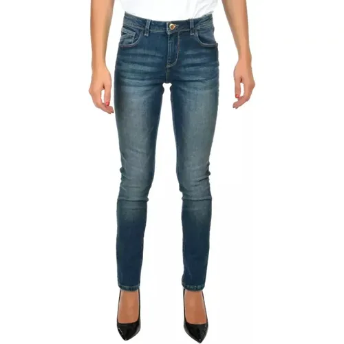 Blaue Skinny Fit Push-Up Jeggings , Damen, Größe: W26 - YES ZEE - Modalova