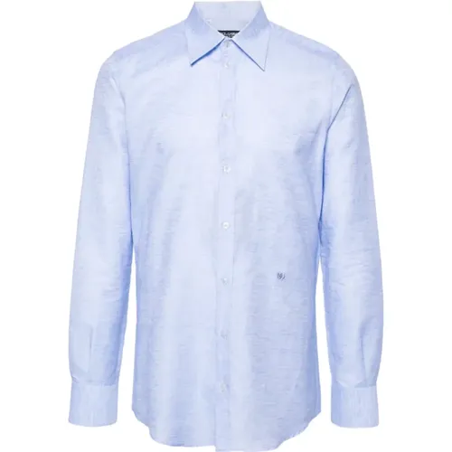 Embroidered-logo shirt , male, Sizes: 2XL, XL, L - Dolce & Gabbana - Modalova