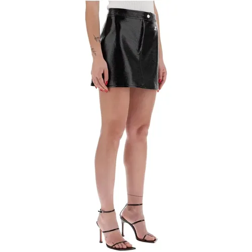 Vinyl Effect Flared Mini Skirt , female, Sizes: S, XS, 2XS - Courrèges - Modalova