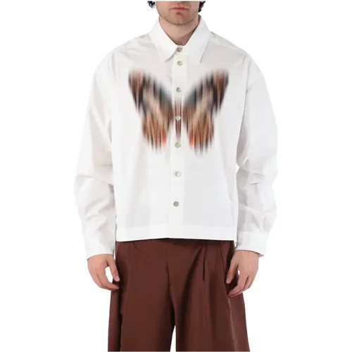 Butterfly Shirt , male, Sizes: M, L - Bonsai - Modalova