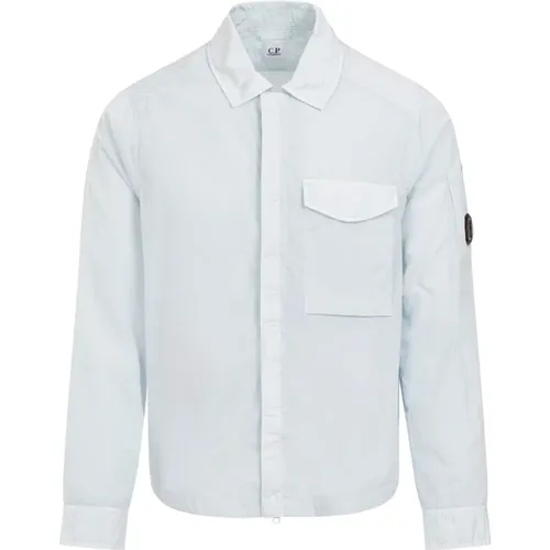 Blaue Starlight Taschen-Overshirt , Herren, Größe: L - C.P. Company - Modalova