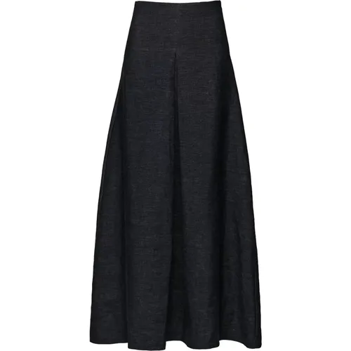 Denim Linen Long Skirt , female, Sizes: L, S, M, XL - Douuod Woman - Modalova