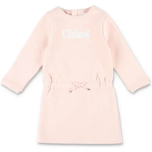 Rosa Logo Kleid für Mädchen - Chloé - Modalova