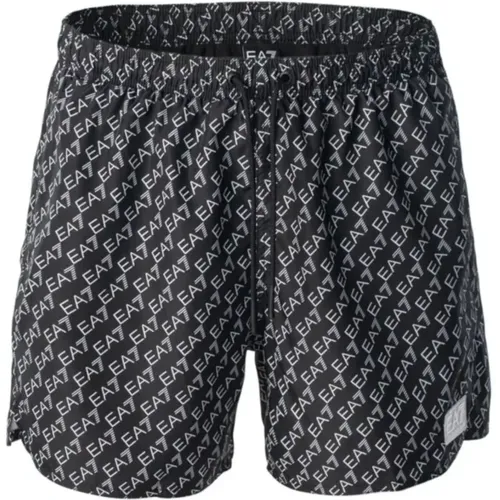 Herren Schwarze Logo-Badehose , Herren, Größe: 2XL - Emporio Armani EA7 - Modalova