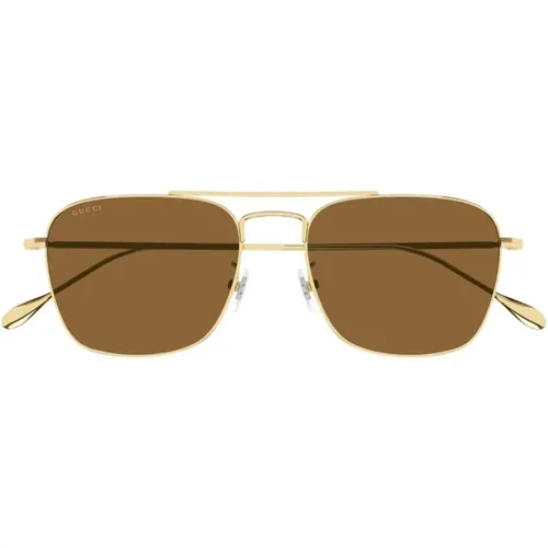 Metall Sonnenbrille mit quadratischen Gläsern für Männer - Gucci - Modalova