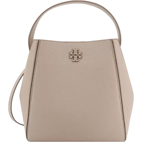 Geprägte Leder-Schultertasche mit Druckknopfverschluss , Damen, Größe: ONE Size - TORY BURCH - Modalova