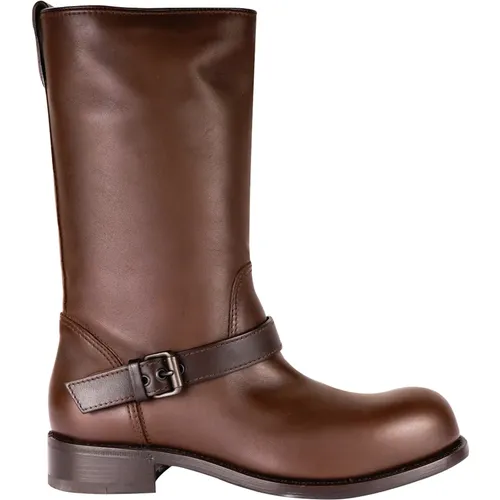 Woman midcalf ankle boots in leather with buckle strap , female, Sizes: 7 UK - Bottega Veneta - Modalova