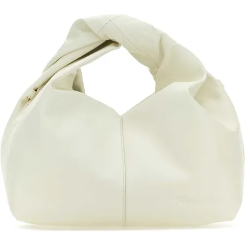 Ivory Leather Mini Twister Hobo Handbag , female, Sizes: ONE SIZE - JW Anderson - Modalova