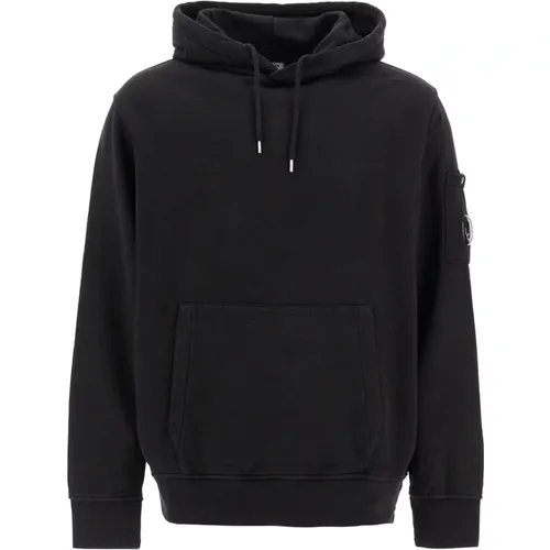 Gebürstete Baumwollkapuzenpullover mit Kängurutasche , Herren, Größe: XL - C.P. Company - Modalova