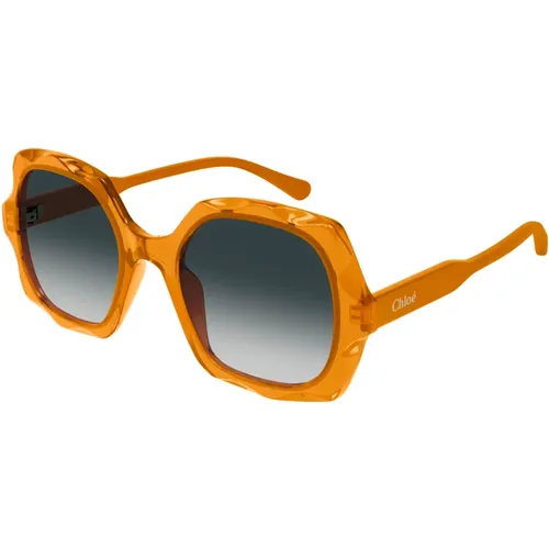 Grey Shaded Sunglasses , female, Sizes: 53 MM - Chloé - Modalova