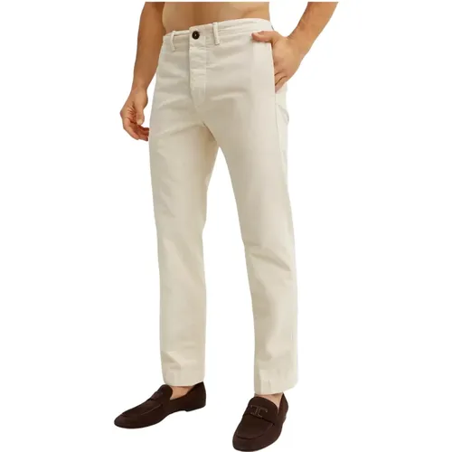 Cream Chino Pants , male, Sizes: W35, W34 - Fay - Modalova