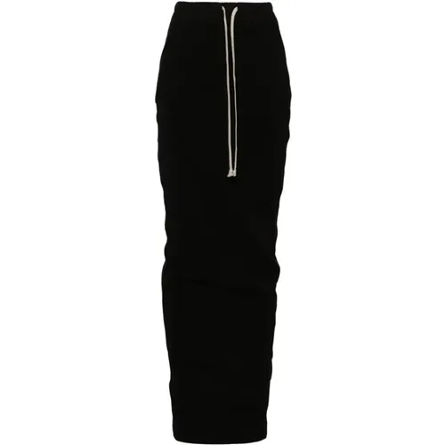 Cotton Long Skirt with Slit , female, Sizes: S, M - Rick Owens - Modalova