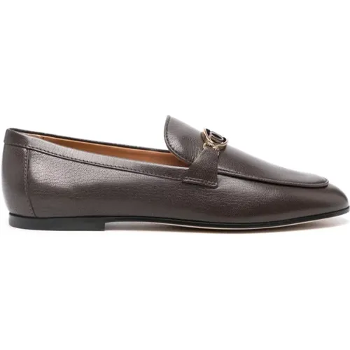 Leather Flat Shoes Almond Toe , female, Sizes: 4 1/2 UK, 5 1/2 UK - TOD'S - Modalova