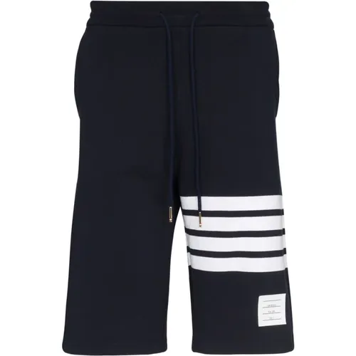 Casual Shorts,4-Bar Sweat Shorts mit Namensschild - Thom Browne - Modalova