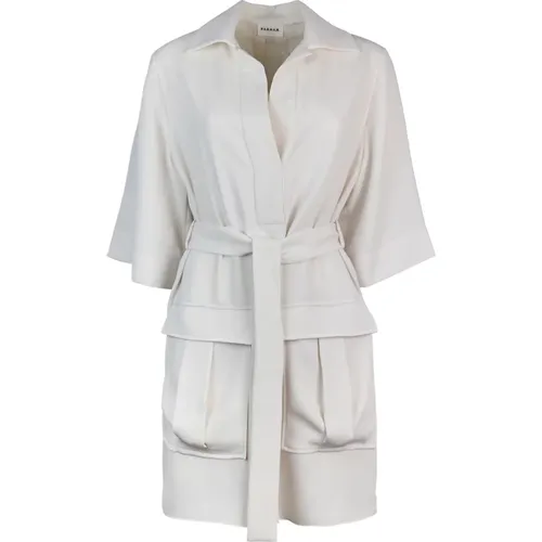 Short Polo Dress Cream Polyester , female, Sizes: XS, S - P.a.r.o.s.h. - Modalova