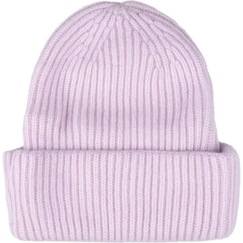 Cashmere Ribbed Beanie in Petunia , female, Sizes: ONE SIZE - Fedeli - Modalova