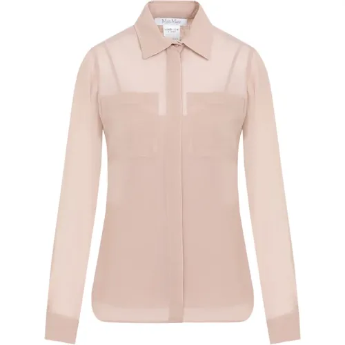 Silk Shirt Nude & Neutrals Elegant , female, Sizes: M, XS, 2XS, S - Max Mara - Modalova