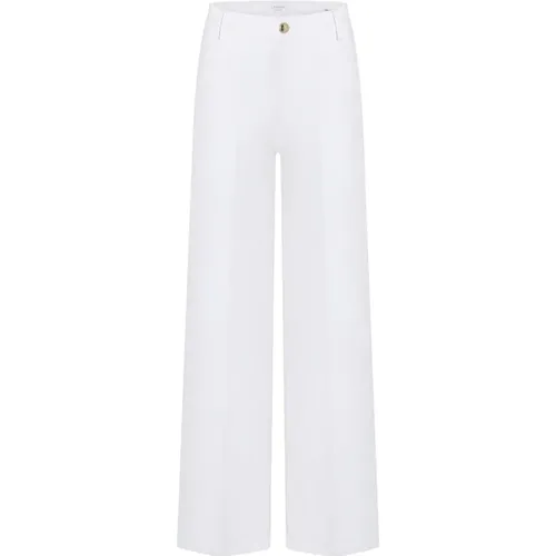 Stylish Wide-Leg Trousers in Pure , female, Sizes: XL, 2XL - CAMBIO - Modalova