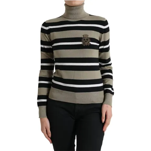 Striped Turtleneck Sweater , female, Sizes: XS - Dolce & Gabbana - Modalova