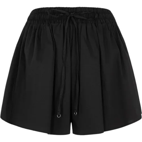 Schwarze Baumwoll-Shorts mit Kordelzug , Damen, Größe: L - Me-Fui - Modalova