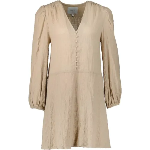 Bohemian Beige Midi Dress with Vichy Print , female, Sizes: L, M, XS - Dante 6 - Modalova