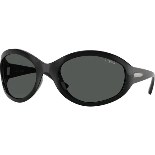 Dark Frame Sunglasses, Dark Grey Lenses , unisex, Sizes: 65 MM - Vogue - Modalova