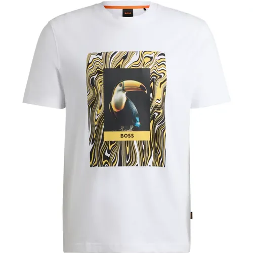 Cotton T-shirt with 'Te-Tucan' Design , male, Sizes: 2XL - Hugo Boss - Modalova