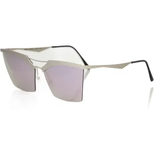 Clubmaster Sonnenbrille Silber Grau-Rosa Verlauf , Damen, Größe: ONE Size - Frankie Morello - Modalova