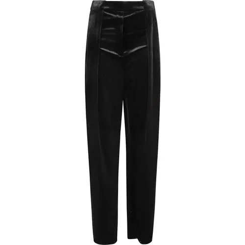 Samt Plissierte Lockere Hose - Balmain - Modalova