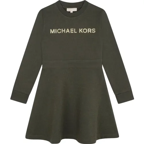 Kurzes Kleid mit langen Ärmeln und rundem Kragen - Michael Kors - Modalova