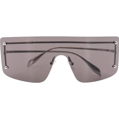 Maxi Lens Metal Sunglasses , female, Sizes: ONE SIZE - alexander mcqueen - Modalova