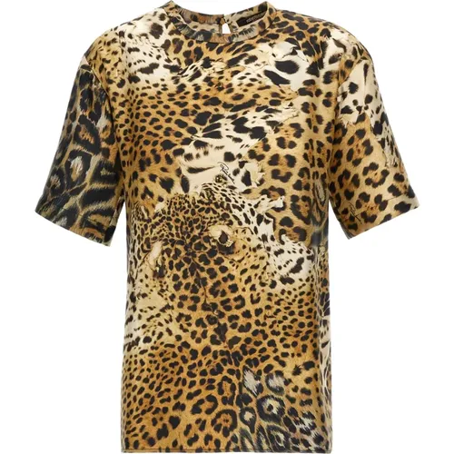 T-Shirts,Leopard Print Show T-Shirt - Roberto Cavalli - Modalova