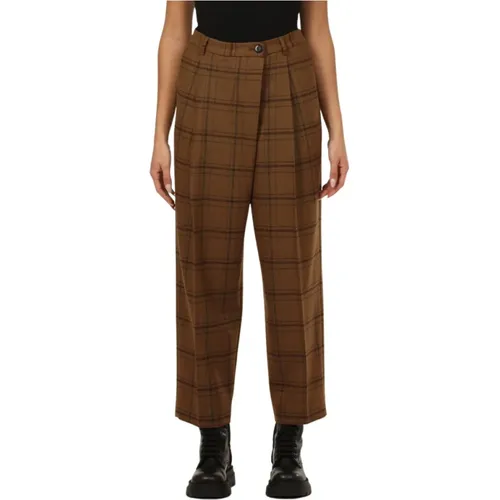 Pantalone Check CON Pences , female, Sizes: S - Pomandère - Modalova