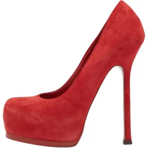 Pre-owned Suede heels , female, Sizes: 2 1/2 UK - Yves Saint Laurent Vintage - Modalova