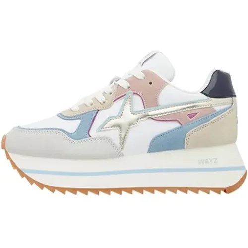 Dynamische Wildleder-Sneaker mit Glänzenden Details , Damen, Größe: 36 EU - W6YZ - Modalova