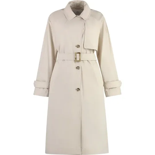 Trenchcoat mit Storm Shield Manschetten , Damen, Größe: L - Woolrich - Modalova