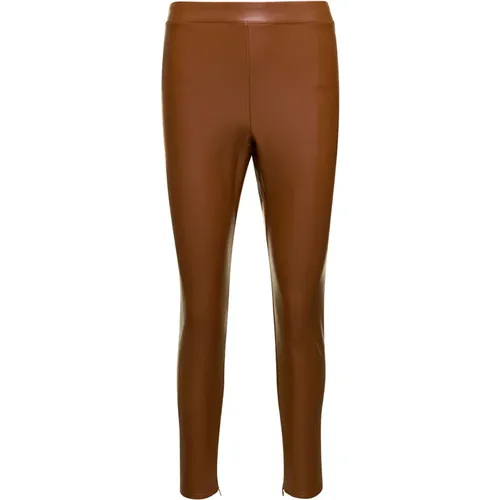 Braune ECO Leder Leggings , Damen, Größe: 2XS - Michael Kors - Modalova