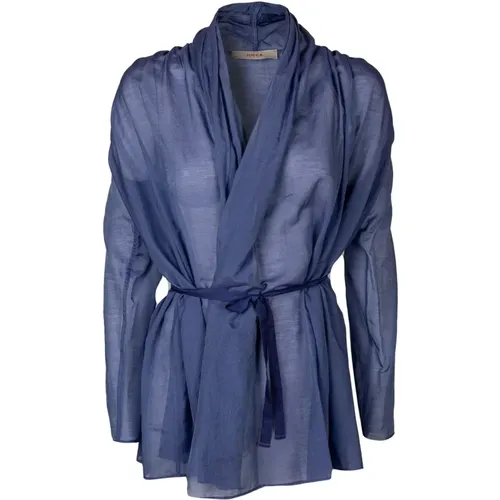 Silk and cotton blouse with sash , female, Sizes: 2XS, XS - Jucca - Modalova