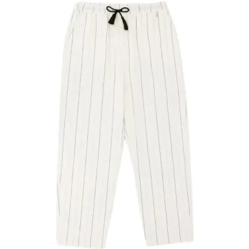 Striped Linen Trousers , female, Sizes: L, M - PATRIZIA PEPE - Modalova