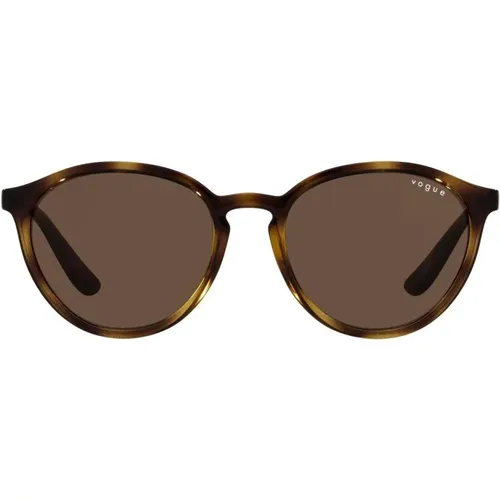 Dark Havana/Brown Sunglasses , female, Sizes: 55 MM - Vogue - Modalova