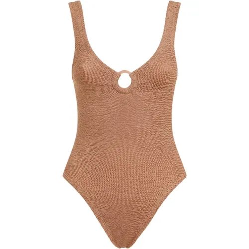 Metallic One-Piece Swimsuit , female, Sizes: ONE SIZE - Hunza G - Modalova