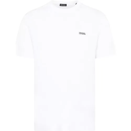 Logo T-shirt Crew Neck Short Sleeve , male, Sizes: S, XL, L, M - Ermenegildo Zegna - Modalova
