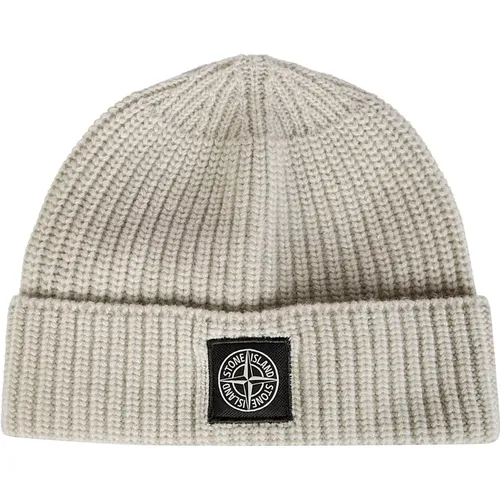 Woll Beanie Mütze , Herren, Größe: ONE Size - Stone Island - Modalova