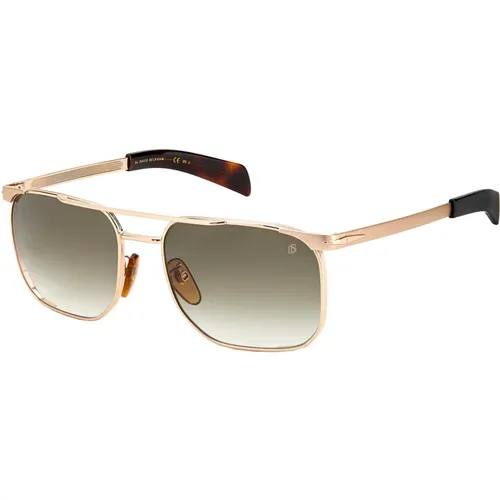 Gold/Brown Shaded Sunglasses , male, Sizes: 56 MM - Eyewear by David Beckham - Modalova