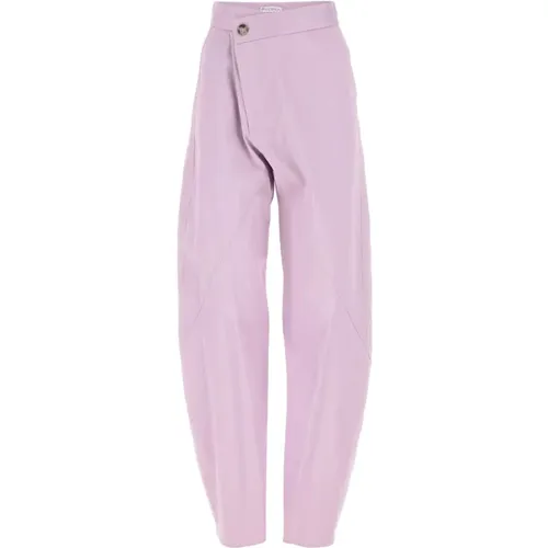 Lilac Stretch Cotton Pants , female, Sizes: S, XS - JW Anderson - Modalova
