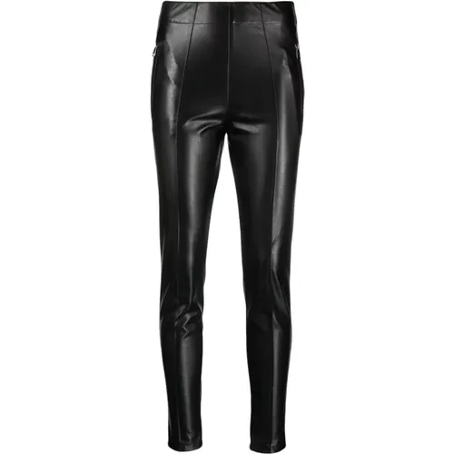 Faux-Leather High-Waisted Leggings , female, Sizes: S - Ermanno Scervino - Modalova