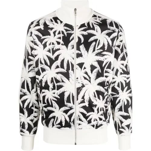 Black Palm Tree Print Jacket , male, Sizes: S, XL, M, L - Palm Angels - Modalova